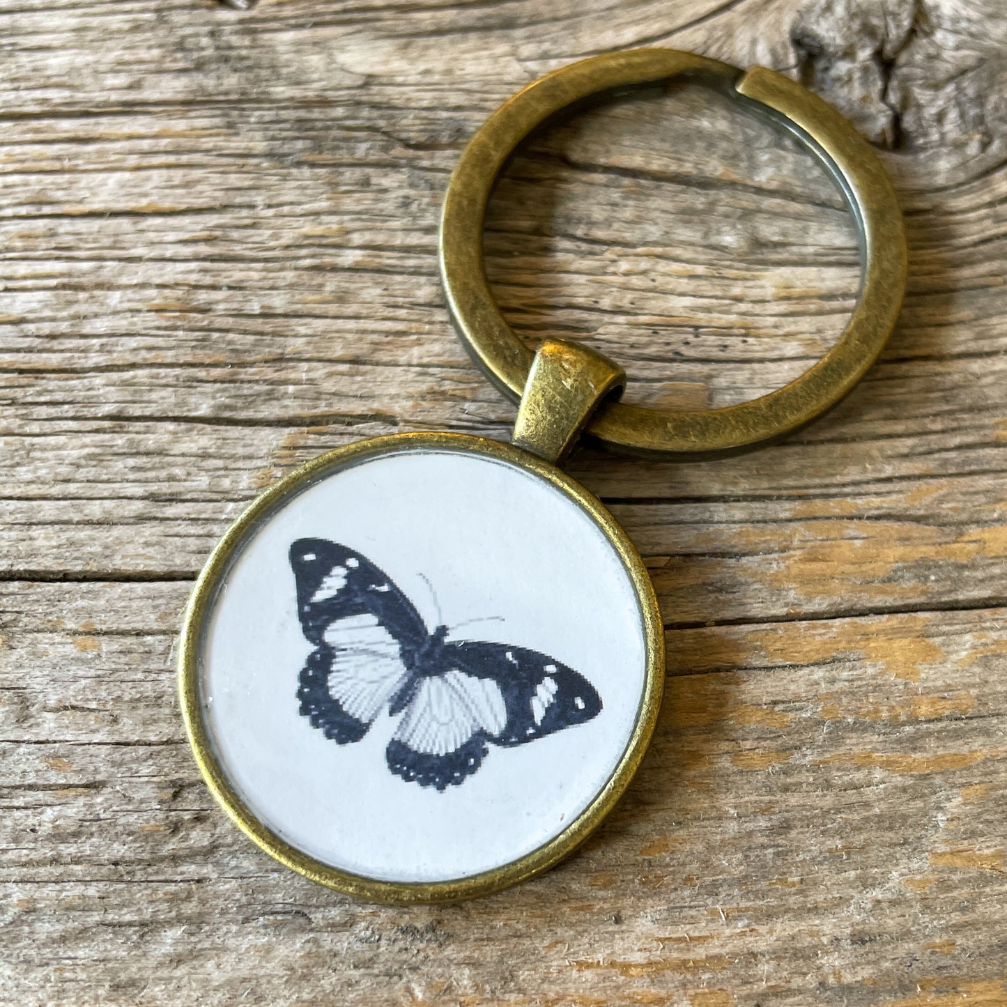 Butterfly Vintage Image Keychain