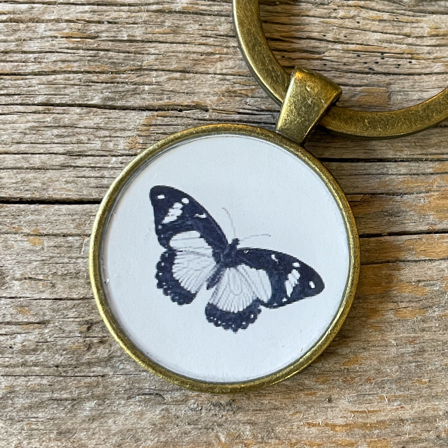 Butterfly Vintage Image Keychain