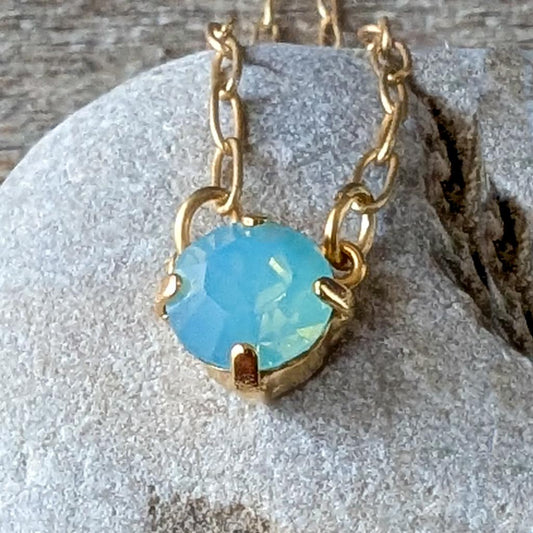Vintage Rhinestone Necklace - Pacific Opal