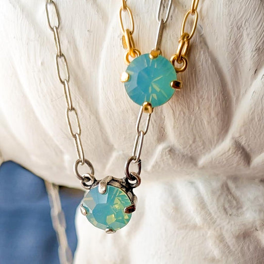 Vintage Rhinestone Necklace - Pacific Opal