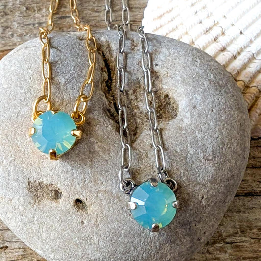 Vintage Rhinestone Necklace - Pacific Opal