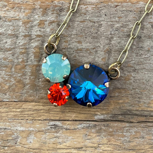 Tide Pool Rhinestone Cluster Necklace :: Reflections