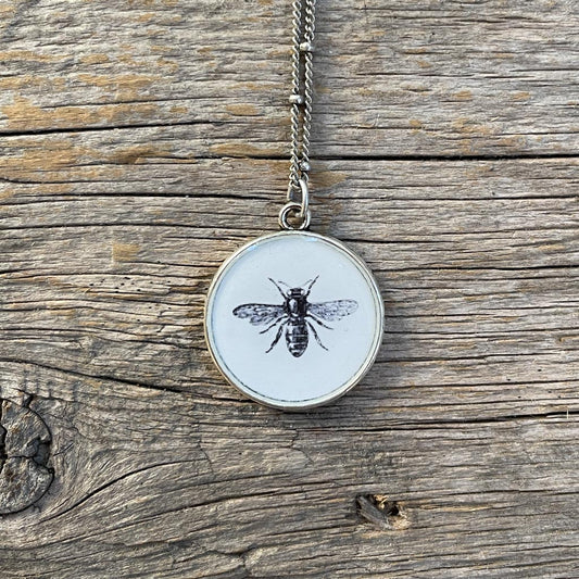 Bee Vintage Image Necklace