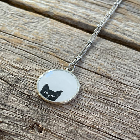 Cat Vintage Image Necklace