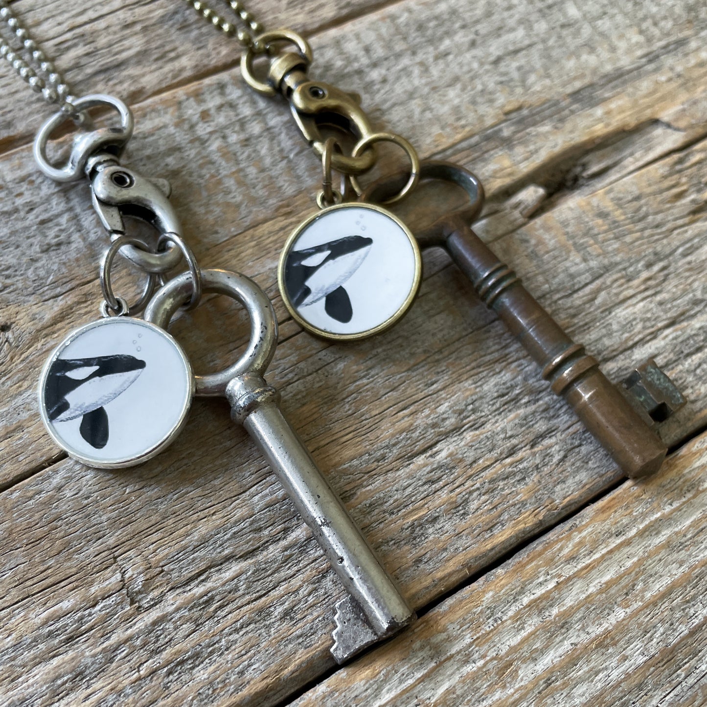 Orca Illustration Charm Necklace