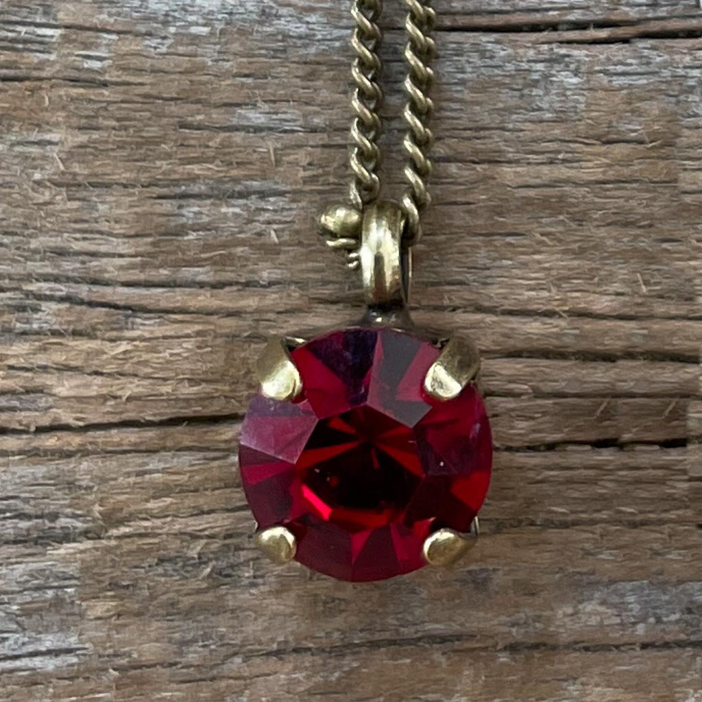 Siam Ruby Red Vintage Rhinestone Necklace – Christine Stoll
