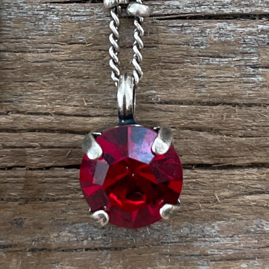 Siam Ruby Red Vintage Rhinestone Necklace