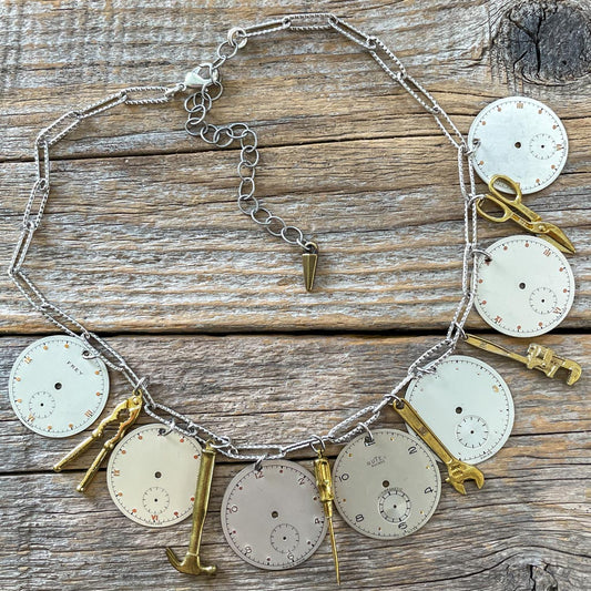 Vintage Watch Dial Necklace - Tool Time
