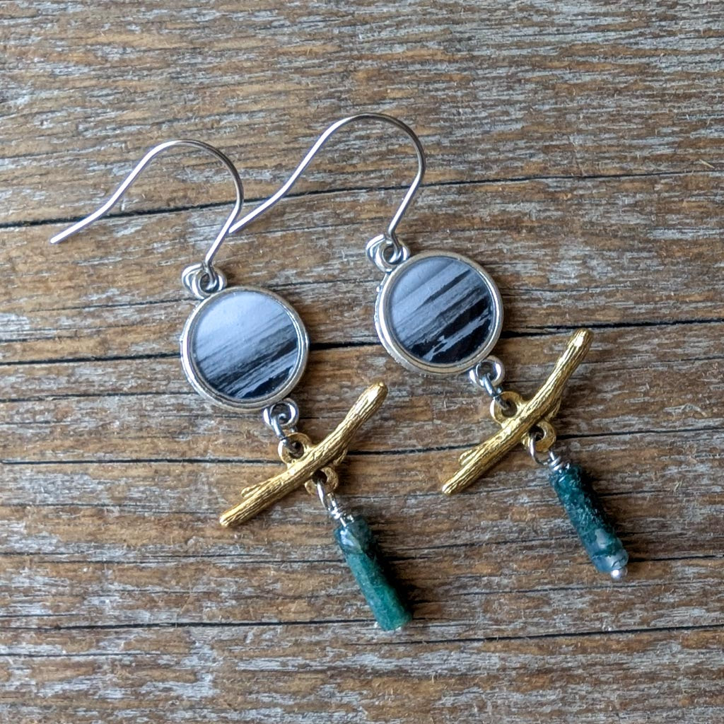 Coastal Patterns 1 | ReCapture Collection - Vintage Photo Earrings
