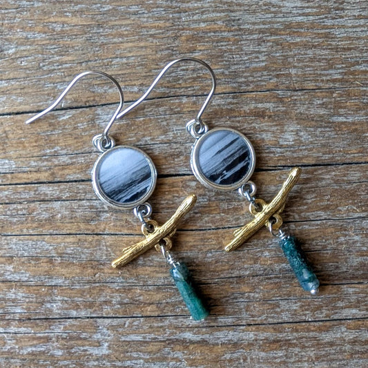 Coastal Patterns 1 | ReCapture Collection - Vintage Photo Earrings