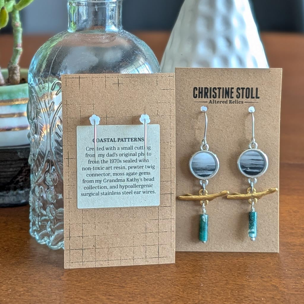 Coastal Patterns 1 | ReCapture Collection - Vintage Photo Earrings