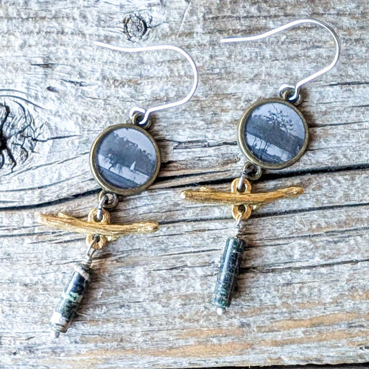 Ripples 3 | ReCapture Collection - Vintage Photo Earrings