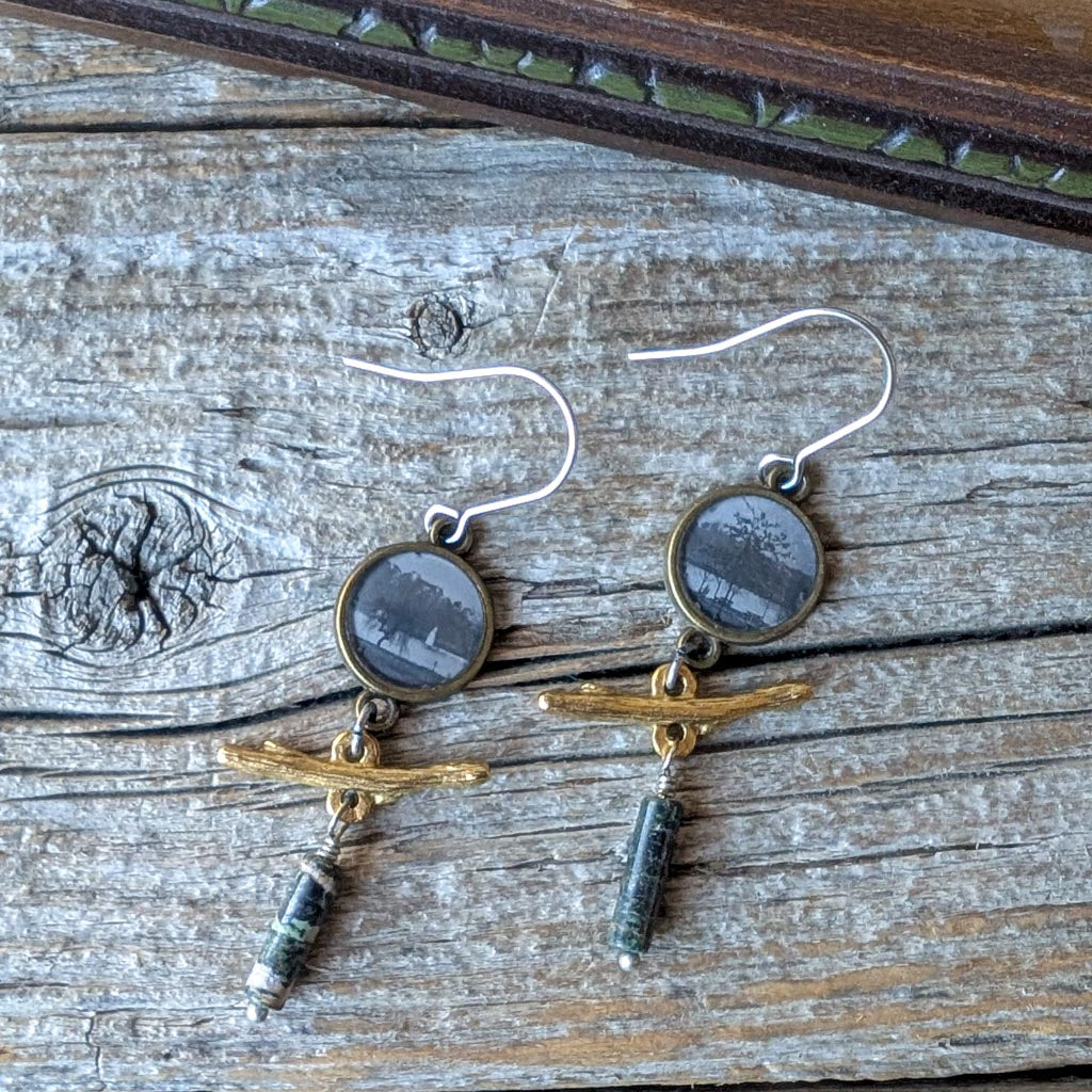 Ripples 3 | ReCapture Collection - Vintage Photo Earrings