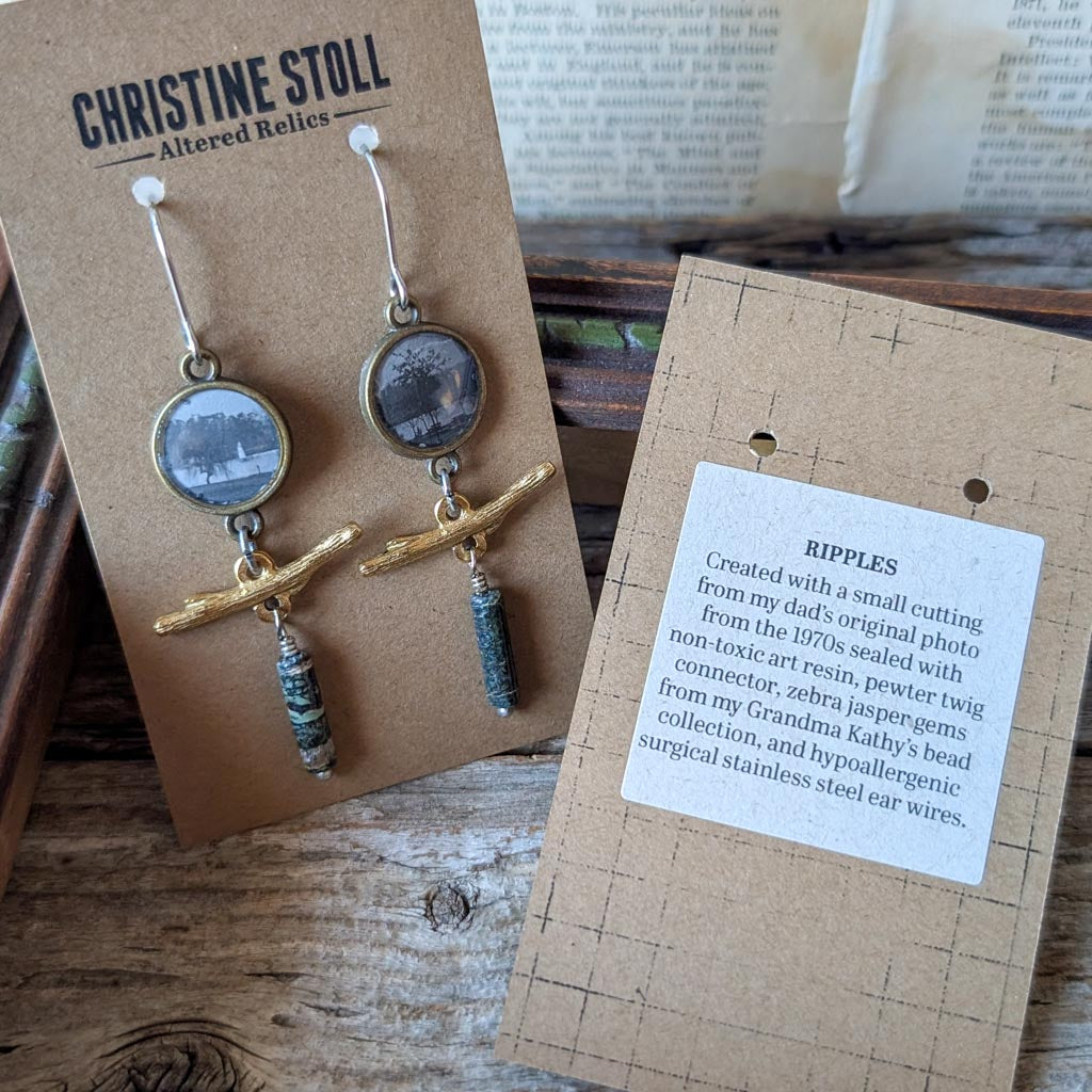 Ripples 3 | ReCapture Collection - Vintage Photo Earrings
