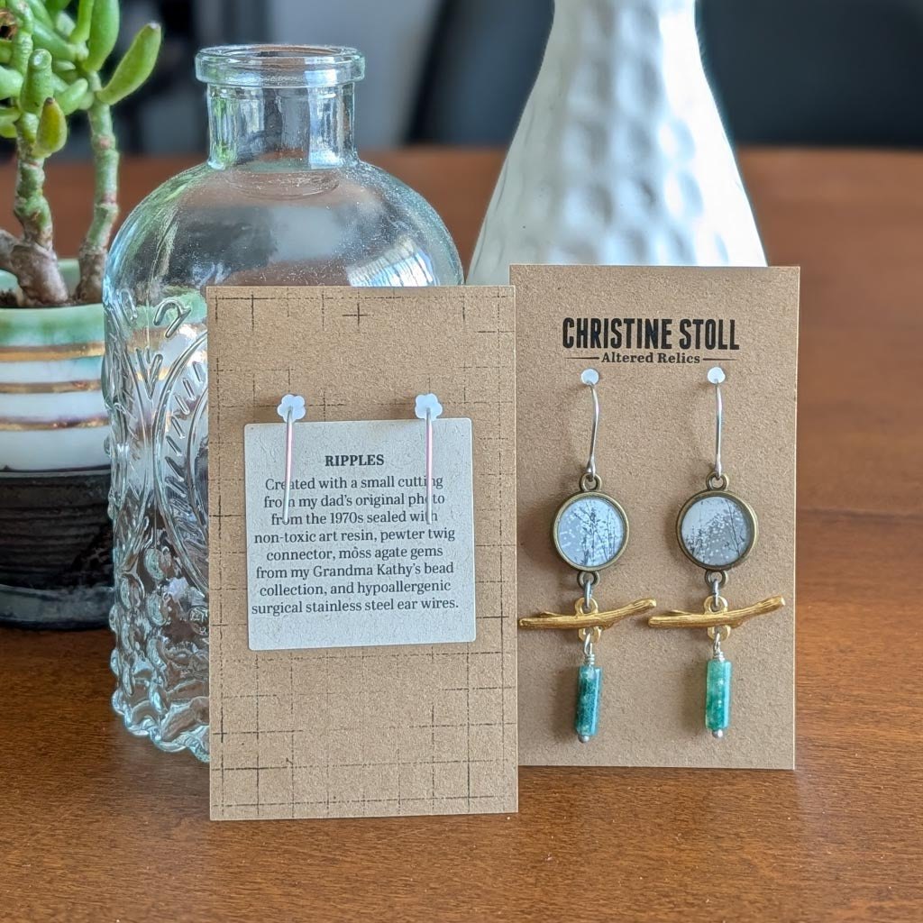 Ripples 4 | ReCapture Collection - Vintage Photo Earrings