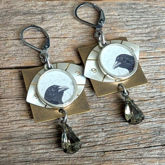 Clever Crows Earrings - Assemblage