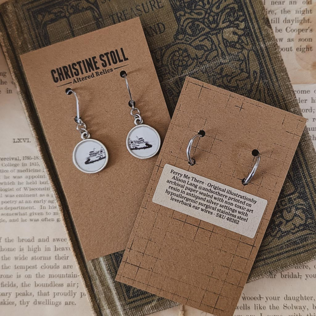 Ferry Boat Earrings - Ferry Me There Dangle Earrings