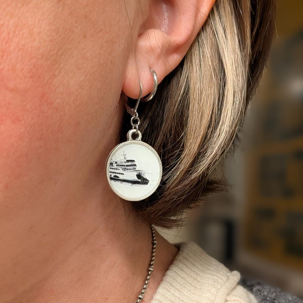 Ferry Boat Dangle Earrings (Large) - Ferry Me There