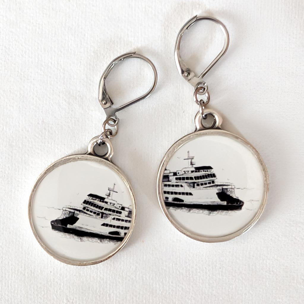 Ferry Boat Dangle Earrings (Large) - Ferry Me There