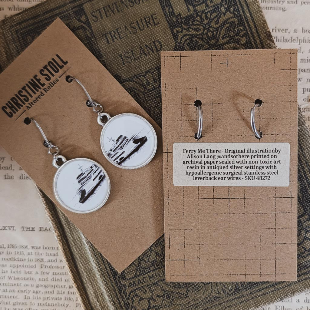 Ferry Boat Dangle Earrings (Large) - Ferry Me There