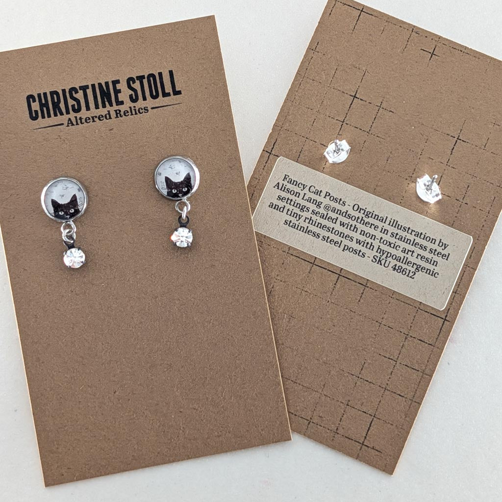 Fancy Cat Post Earrings