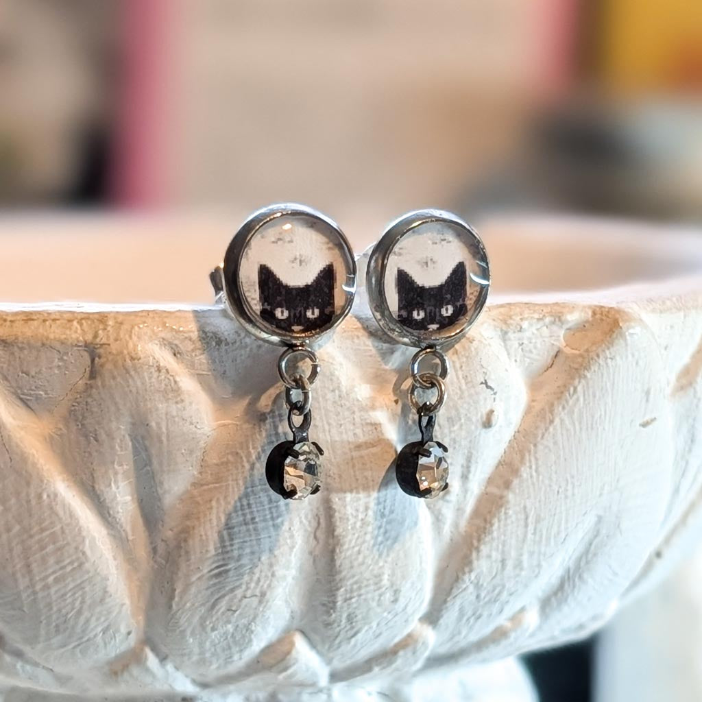 Fancy Cat Post Earrings