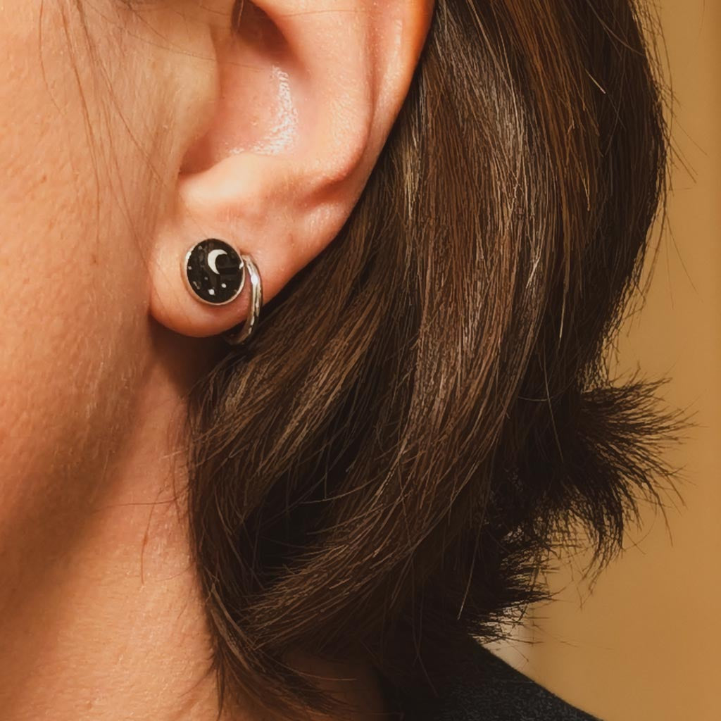 Moon + Stars Post Earrings - The Night Sky