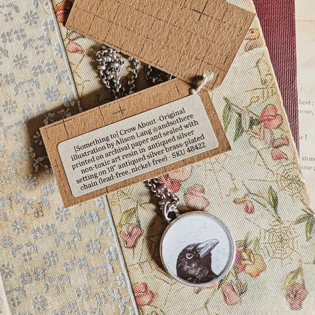 Crow Necklace - [Something to] Crow About Peeking Crow
