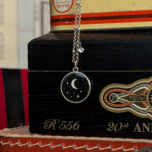 Midnight Sparkle Moon and Stars Necklace