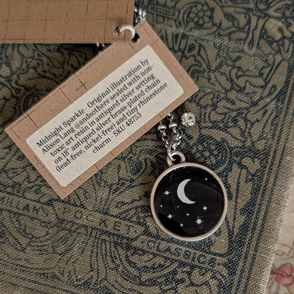 Midnight Sparkle Moon and Stars Necklace