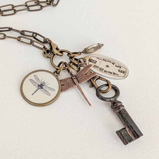 Dragonfly Guide Necklace - Dragonfly Repurposed Treasures