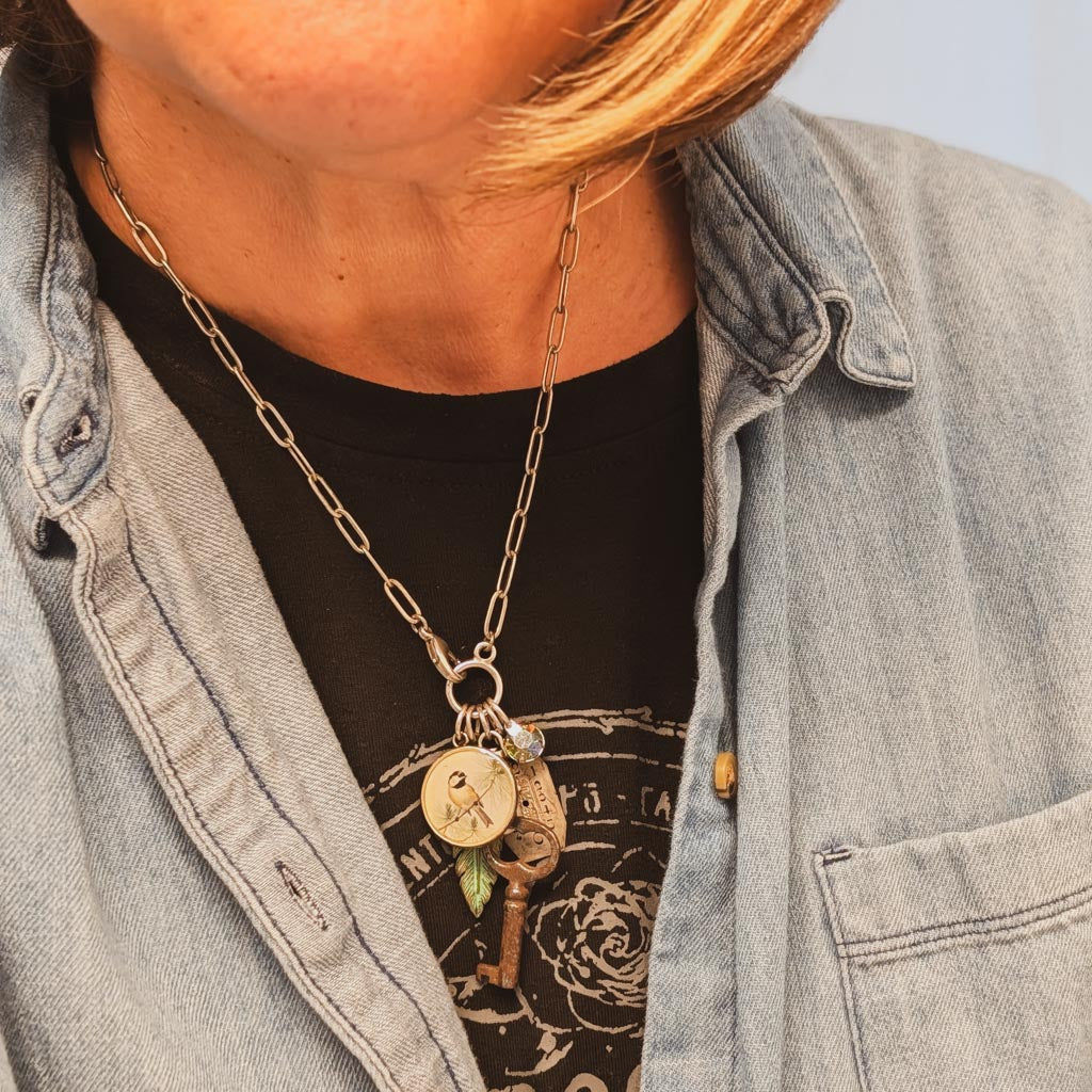 Cheery Chickadee Necklace - Chickadee Bird Treasures