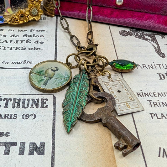 My Little Black Cap Necklace - Chickadee Repurposed Treasures