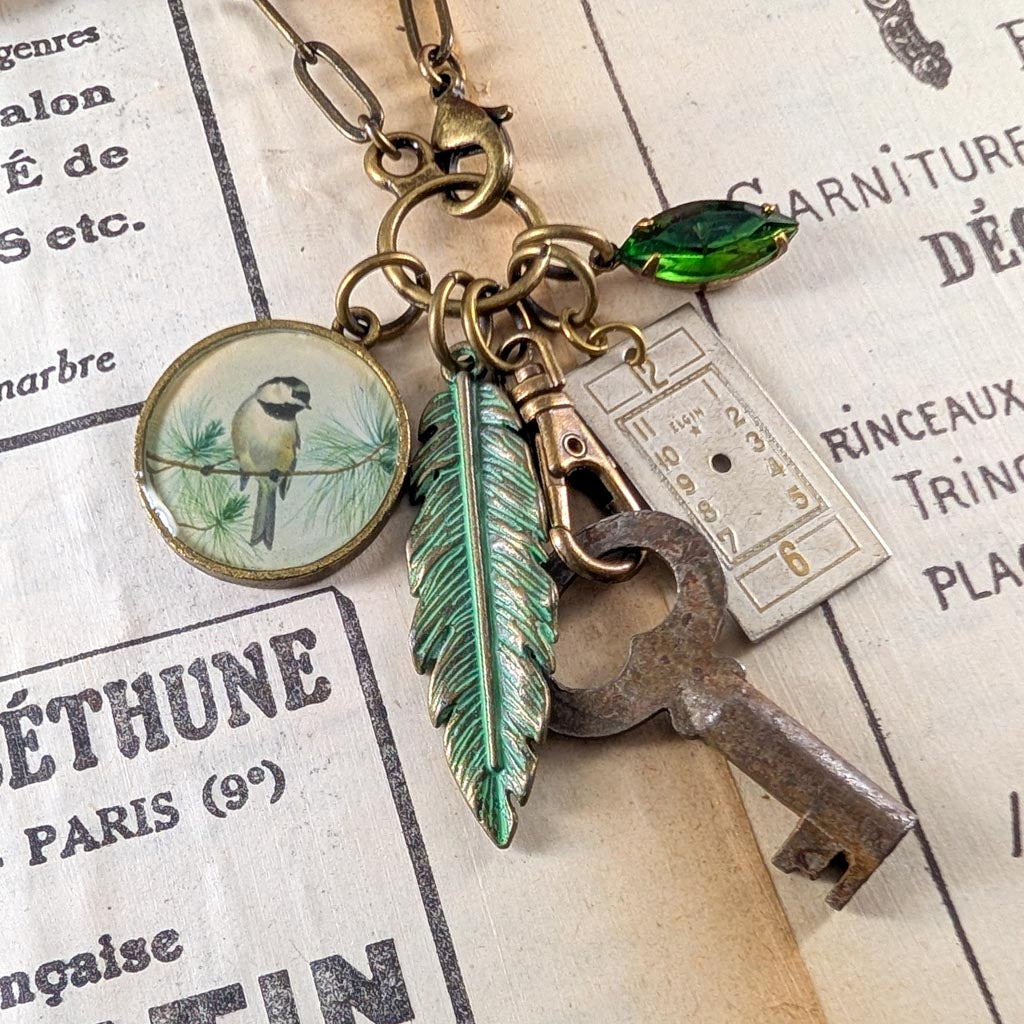 My Little Black Cap Necklace - Chickadee Repurposed Treasures