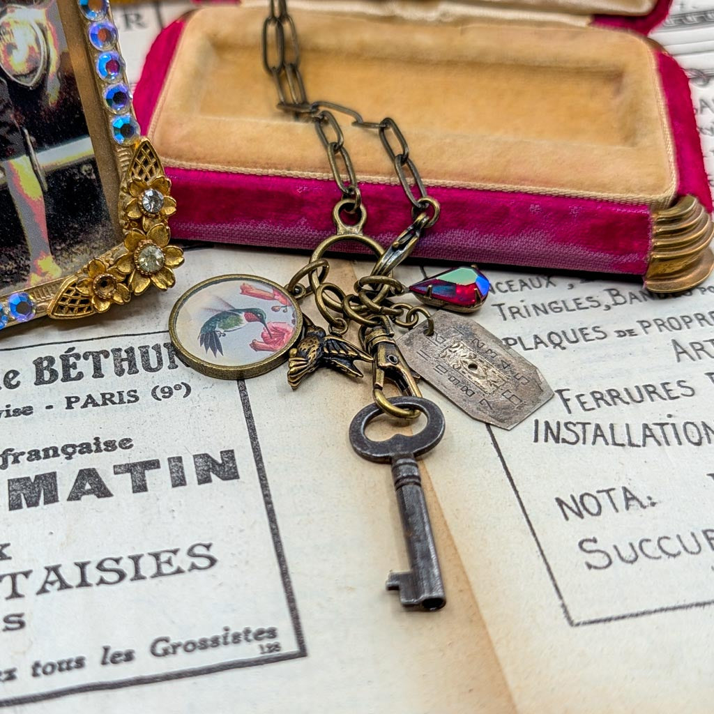 Messenger of Hope Necklace - Hummingbird Repurposed Treasures