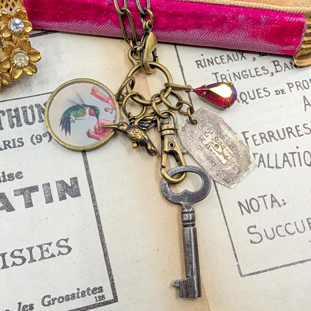 Messenger of Hope Necklace - Hummingbird Repurposed Treasures