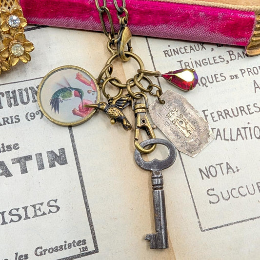 Messenger of Hope Necklace - Hummingbird Repurposed Treasures