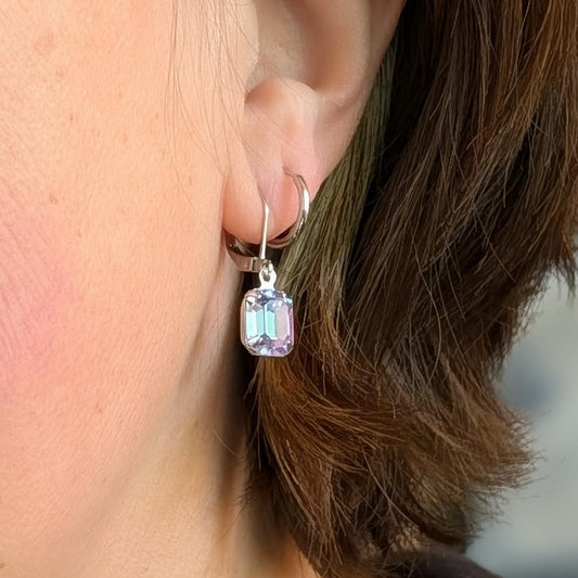 Alexandrite Purple Vintage Rhinestone Earrings