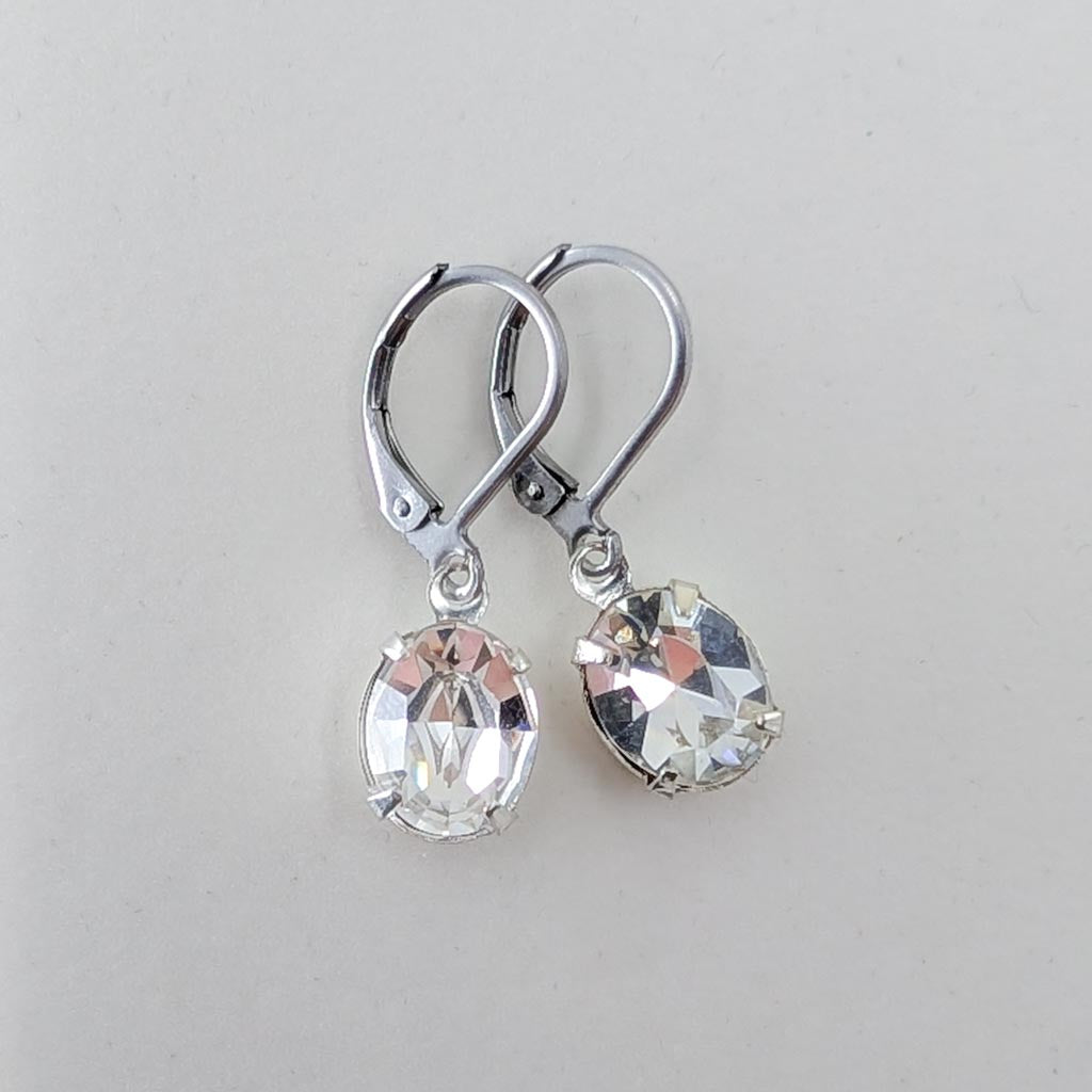 Crystal Clear Vintage Rhinestone Earrings