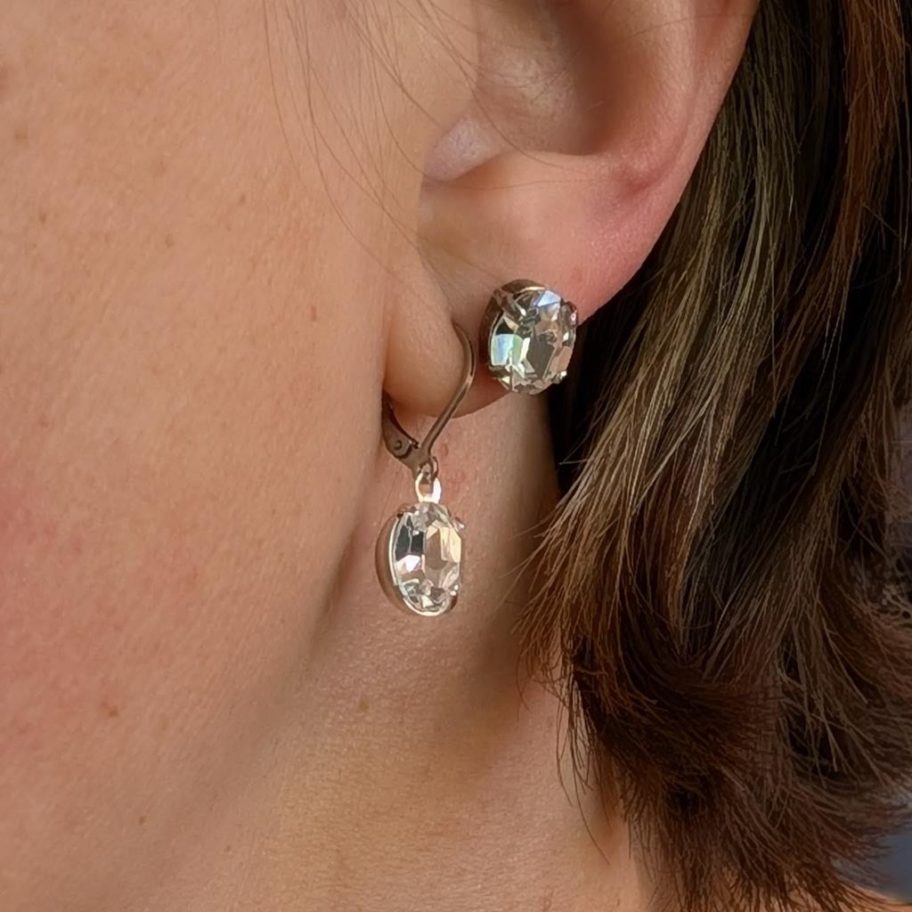 Crystal Clear Vintage Rhinestone Earrings