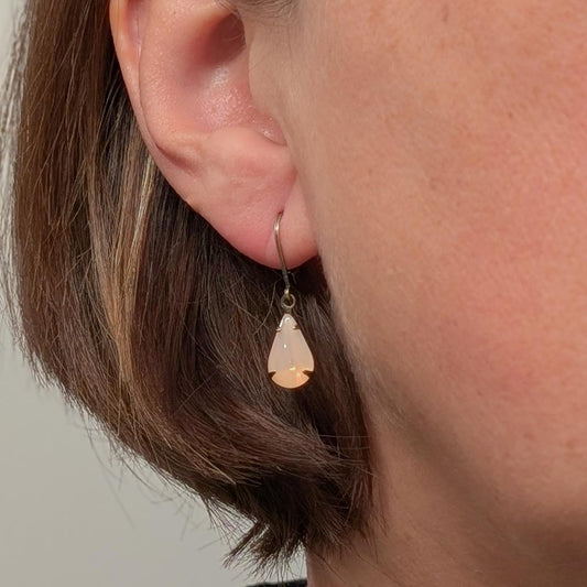 Pink Opal Vintage Rhinestone Earrings
