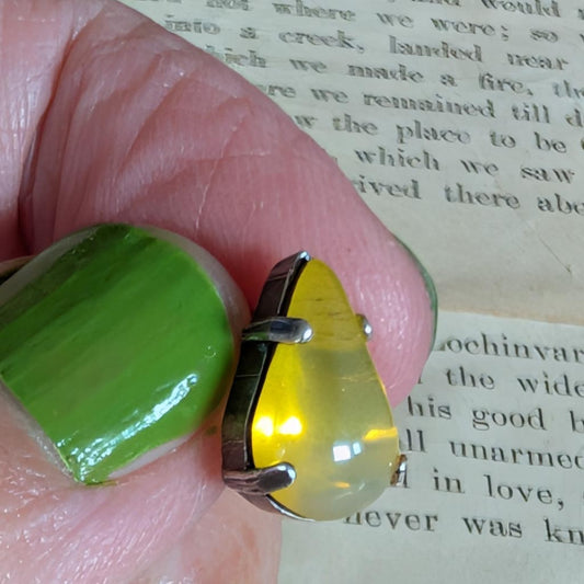 Yellow Sabrina Vintage Glass Post Earrings *SALE*