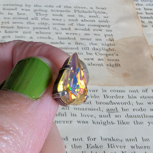 Light Topaz AB Vintage Rhinestone Post Earrings *SALE*