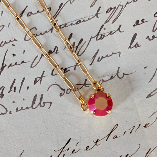 Coral Glacier Blue Rhinestone Necklace