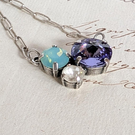 Tide Pool Rhinestone Cluster Necklace :: Ochre Sea Star