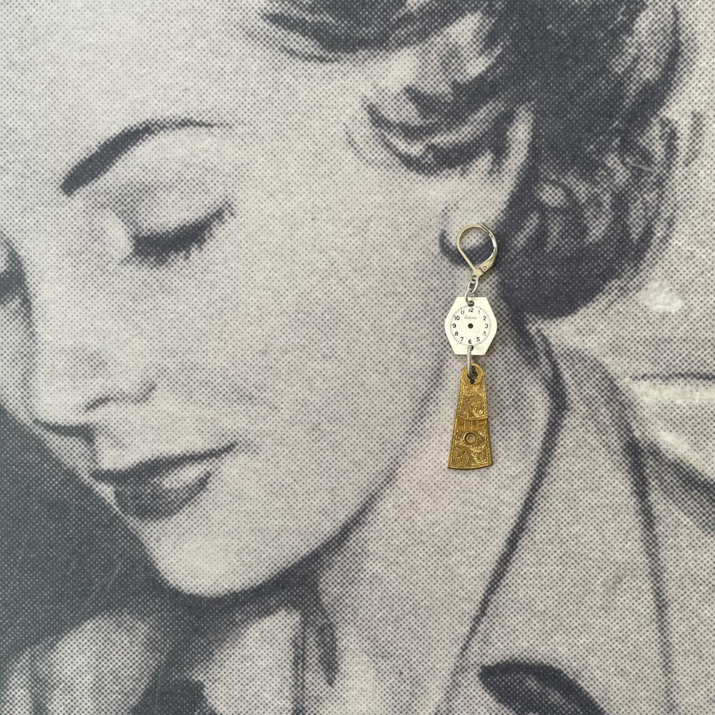 Vintage Watch Dial Earrings - Balancing Time