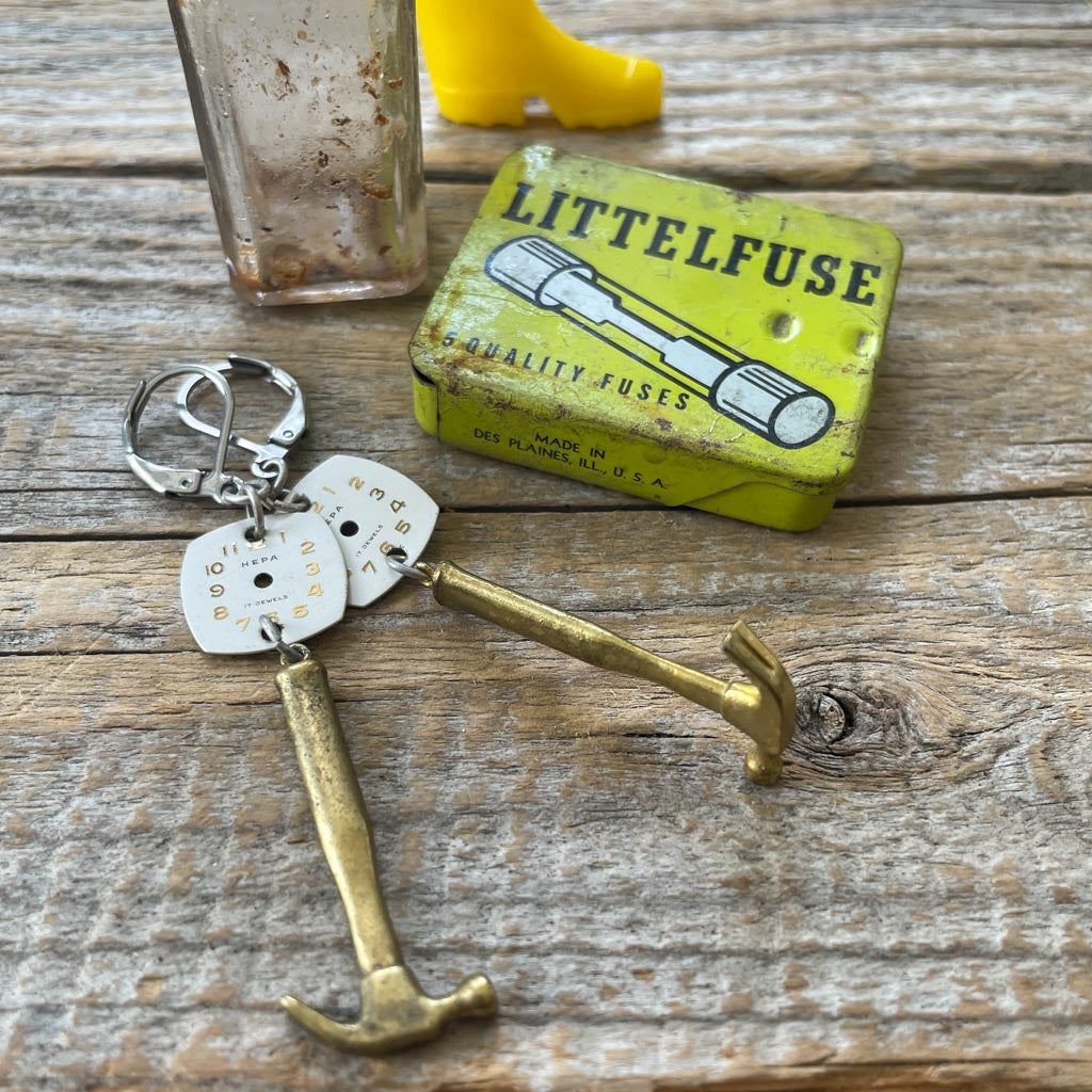 Vintage Watch Dial Earrings - Tiny Tools